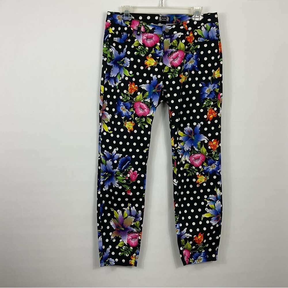 A.Z.I Floral Polka Dot Art To Wear Jean‎ Pants Size 12